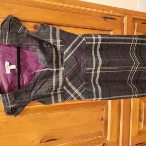 Plaid Dress with Purple Lining